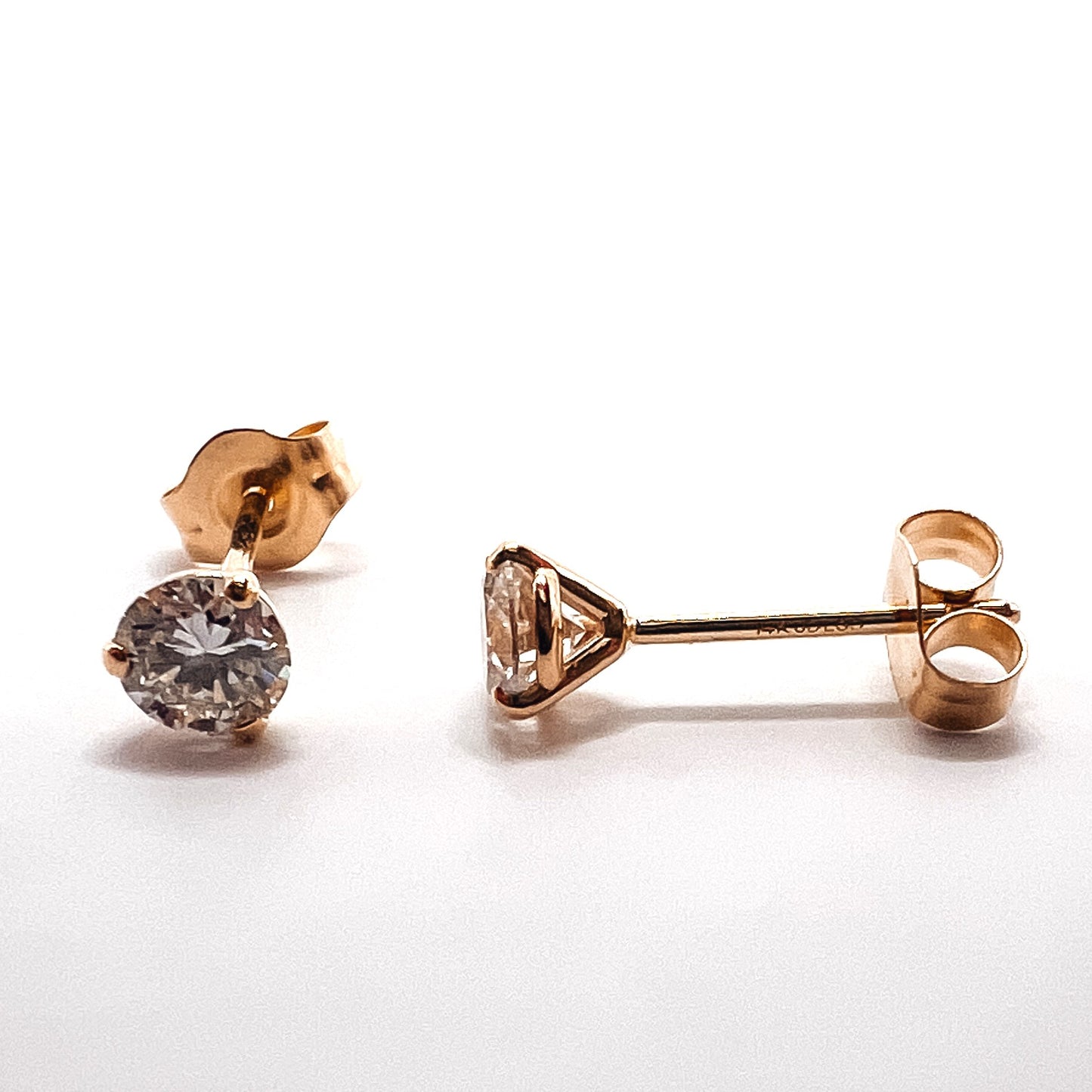Lab-Grown Diamond Martini Stud Earrings in 14K Gold
