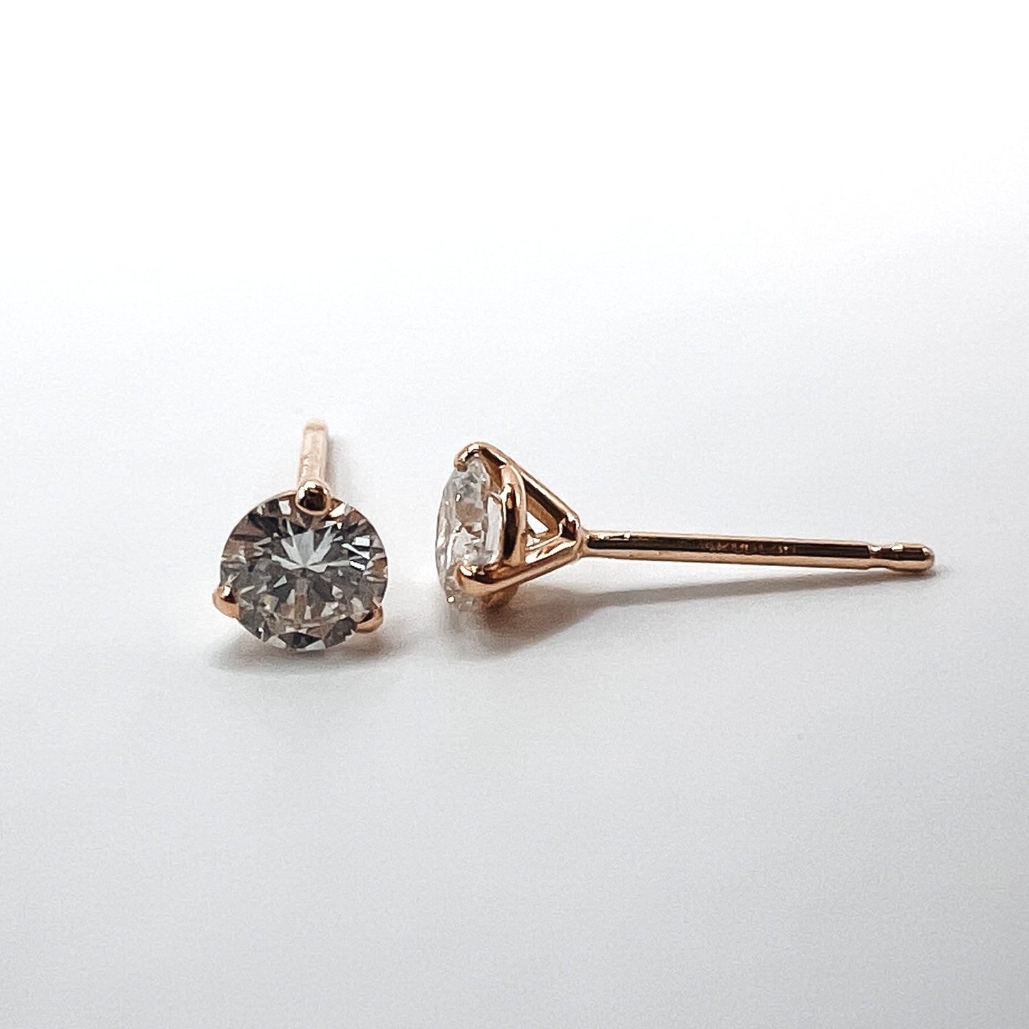 Lab-Grown Diamond Martini Stud Earrings in 14K Gold