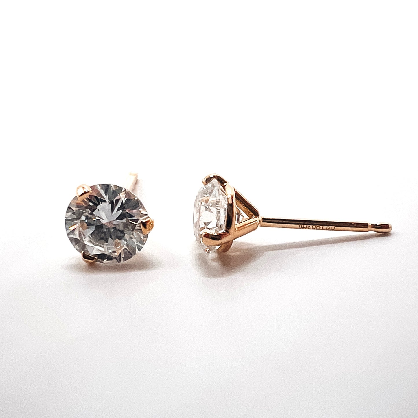 Lab-Grown Diamond Martini Stud Earrings in 14K Gold