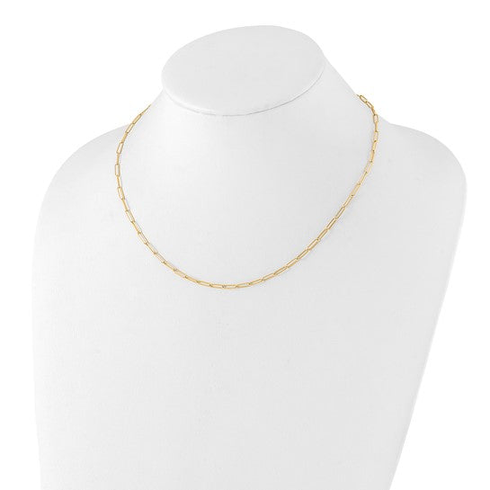"Mira" 10K Polished Paperclip Link Necklace