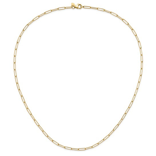 "Mira" 10K Polished Paperclip Link Necklace
