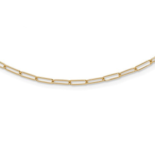 "Mira" 10K Polished Paperclip Link Necklace