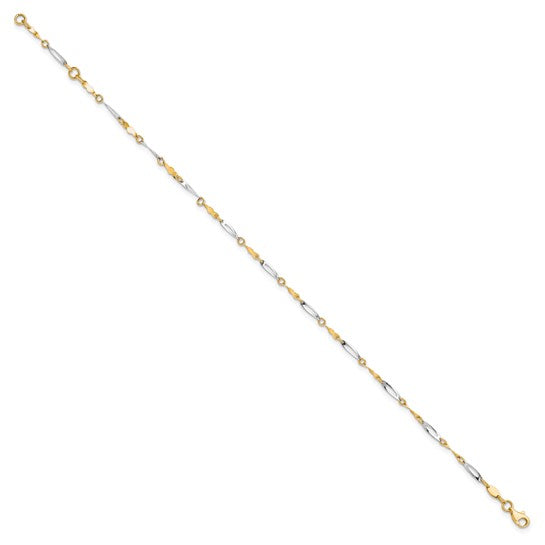 "Aeris" 10K Two-tone Polished Anklet