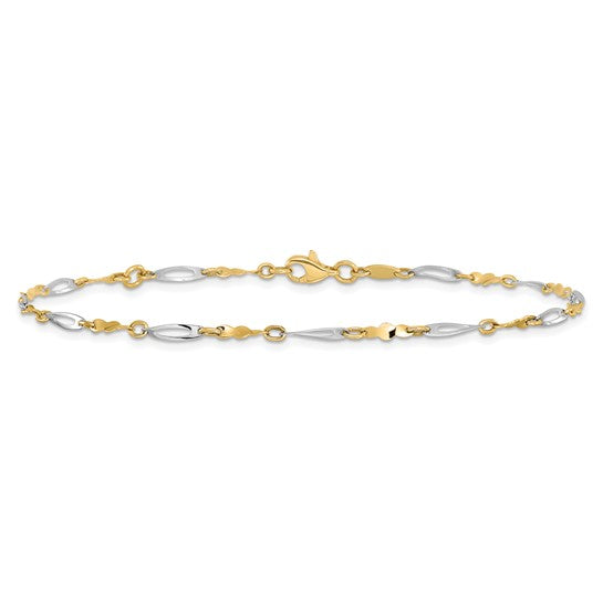 "Aeris" 10K Two-tone Polished Anklet