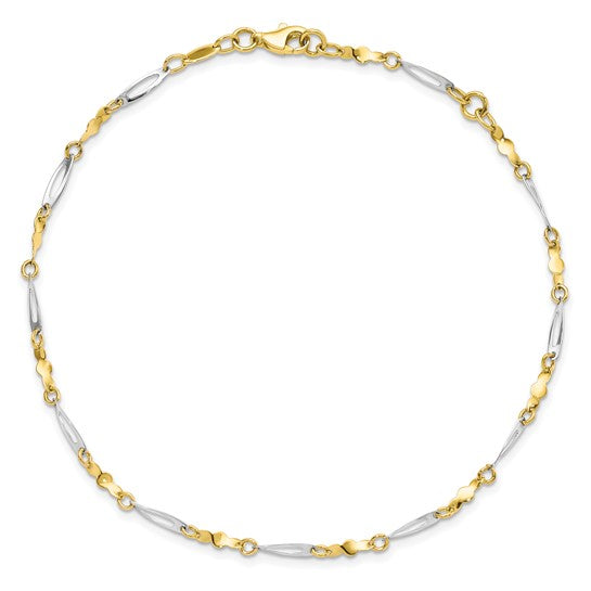 "Aeris" 10K Two-tone Polished Anklet