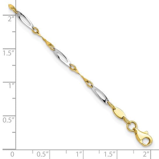 "Aeris" 10K Two-tone Polished Anklet