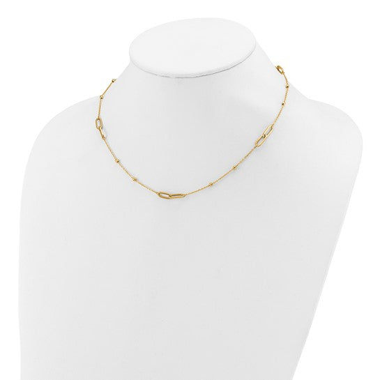 "Juniper" 10K Polished Diamond-cut Link Necklace