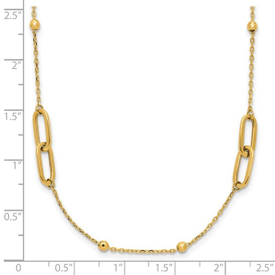 "Juniper" 10K Polished Diamond-cut Link Necklace