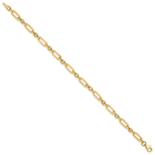 "Talia" 10K Polished Alternating Link Bracelet