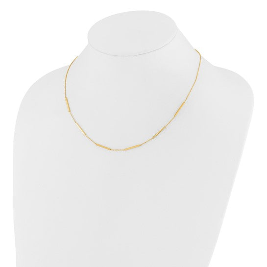 "Lyra" 10K Polished 6-Bar Station Necklace