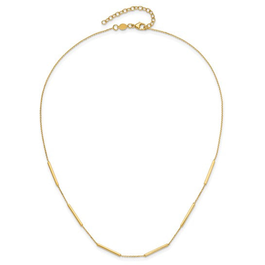 "Lyra" 10K Polished 6-Bar Station Necklace