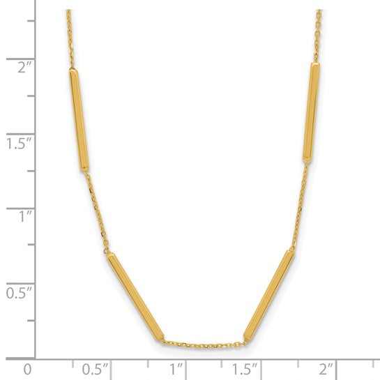 "Lyra" 10K Polished 6-Bar Station Necklace