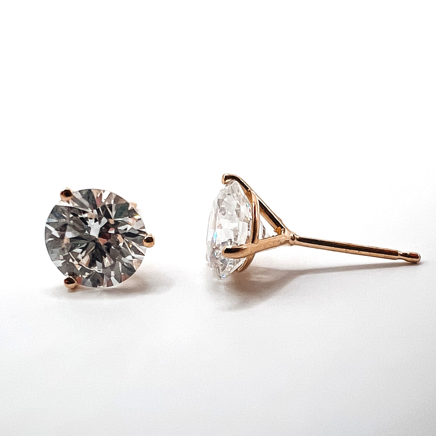 Lab-Grown Diamond Martini Stud Earrings in 14K Gold