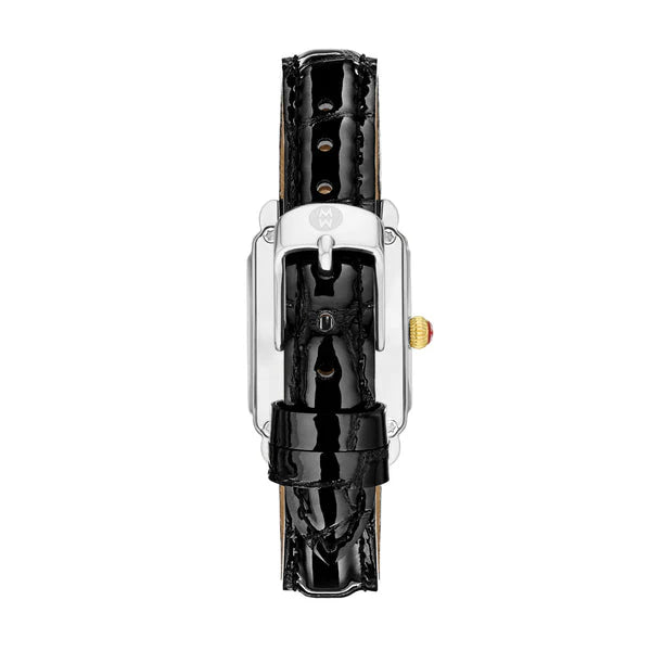 MICHELE - Deco Park 18K Gold-Plated Leather Strap Watch