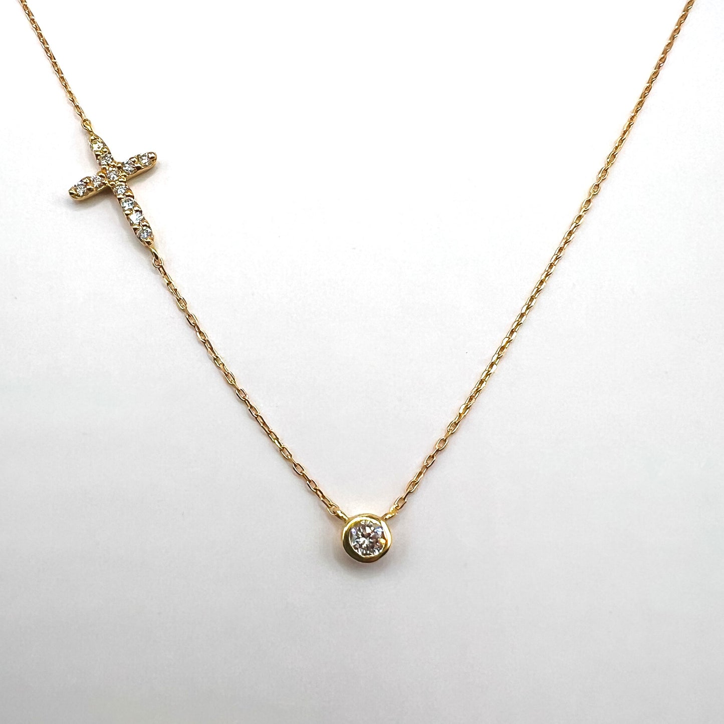 "Hannah" 18K Yellow Gold and Diamond Necklace