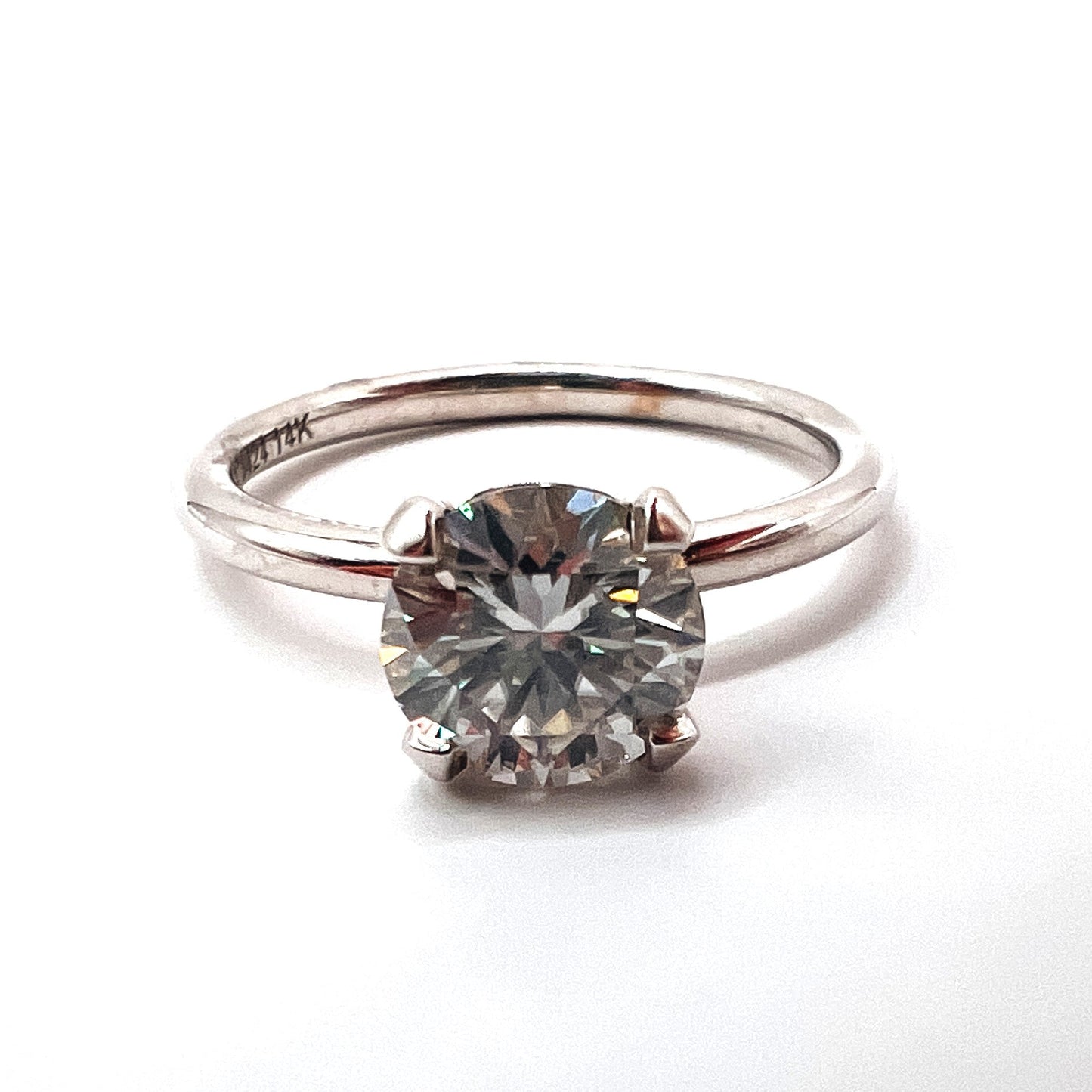 ROSET - Shiloh 7mm Moissanite Engagement Ring - 14K White Gold Noam Carver