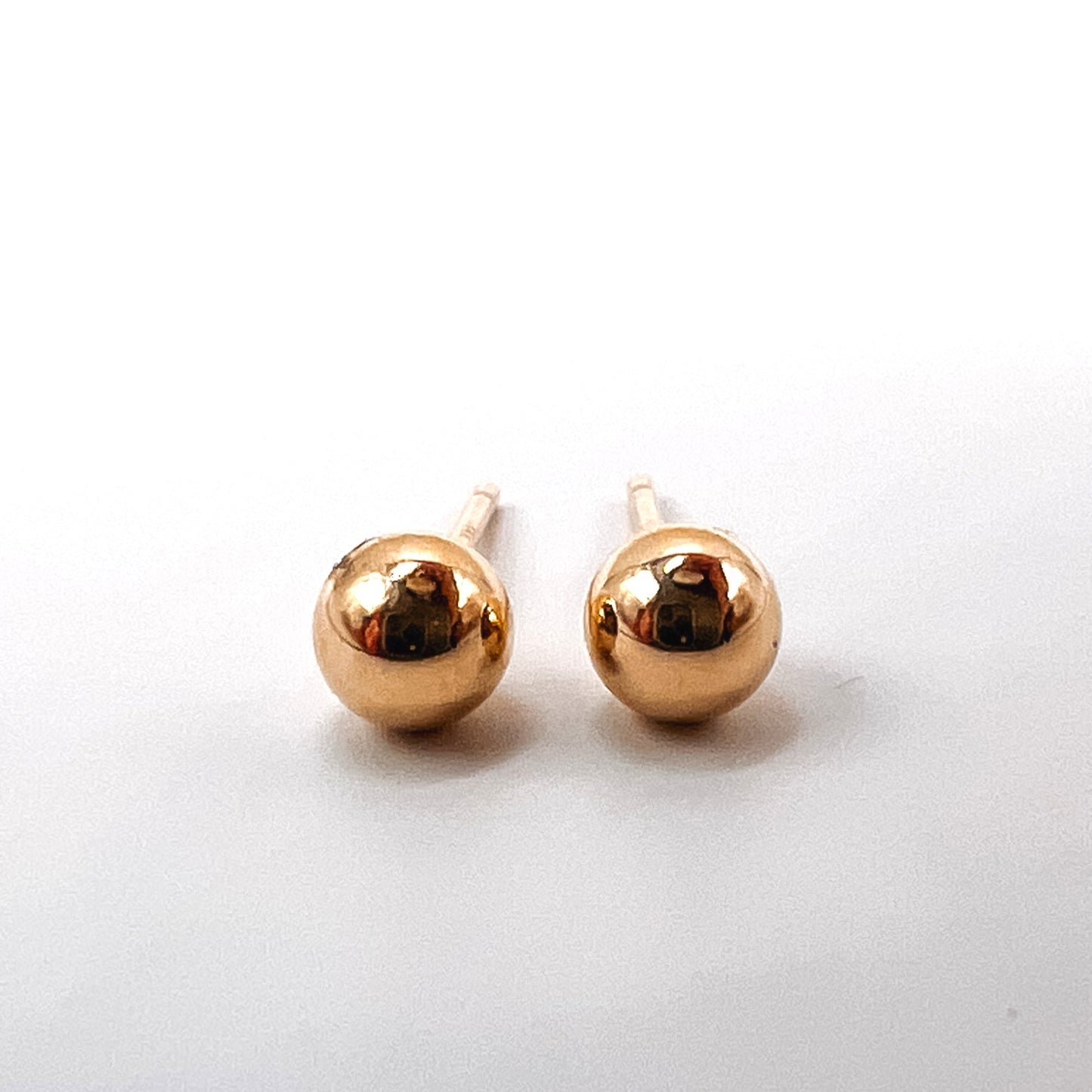 "Novara" 4mm 14K Gold Ball Earrings