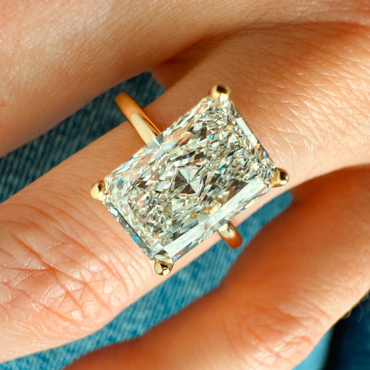Luna Engagement Ring - 3.77ct Radiant Lab-Grown Diamond in 14K Gold