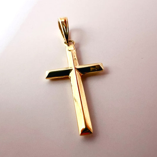 "Maxim" 10K Gold Cross Pendant Roset Jewelry