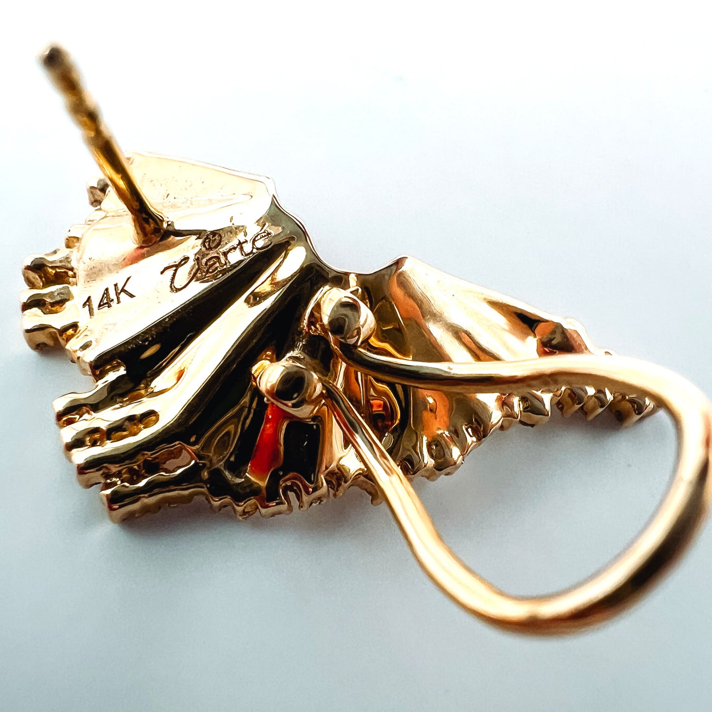 CLARTÉ - "Celine" 14k Yellow Gold Diamond Butterfly Earring
