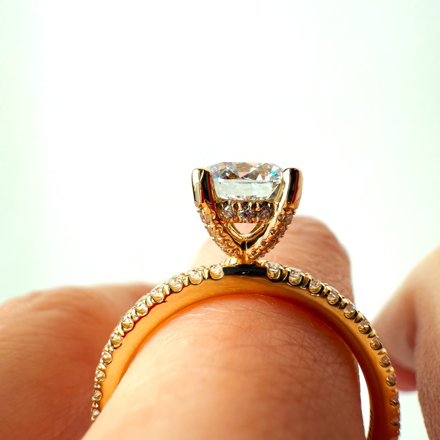 Gabriel "Serenity" Engagement Ring - 1.02ct Round Lab-Grown Diamond in 14K Yellow Gold