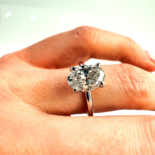 Luna Engagement Ring - 2.05ct Oval Lab-Grown Diamond in Platinum Noam Carver