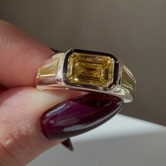 "Goldie" 14K Gold Lab Grown Yellow Diamond Ring