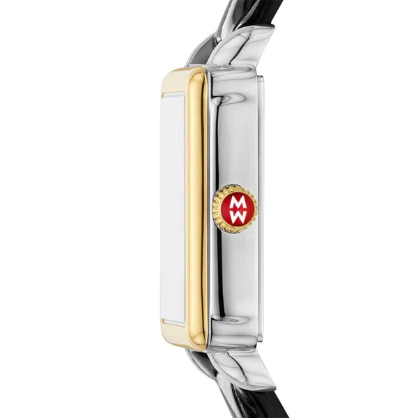 MICHELE - Deco Park 18K Gold-Plated Leather Strap Watch