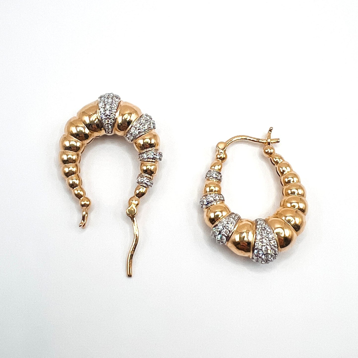 "Alexandra" 18k Gold Hoop Earrings with Diamonds Unison Jewelry
