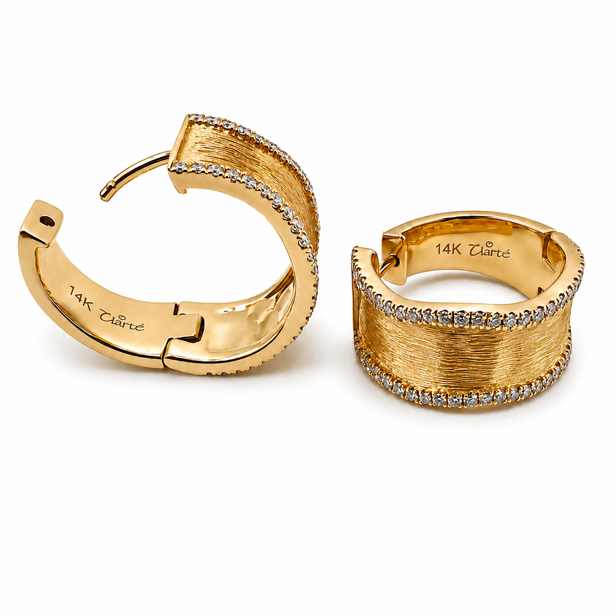 CLARTÉ - "Wynonna" 14k Yellow Gold Diamond Earrings