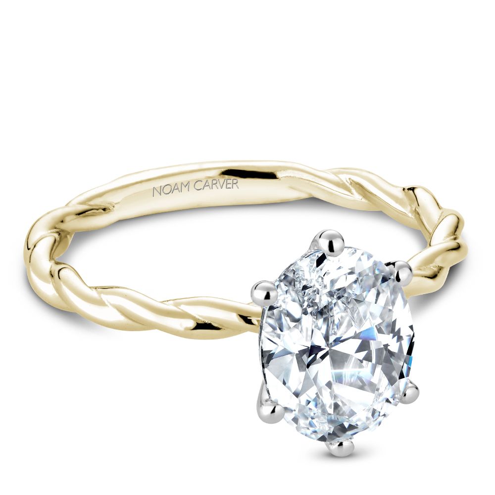Twisted Band Solitaire Engagement Ring