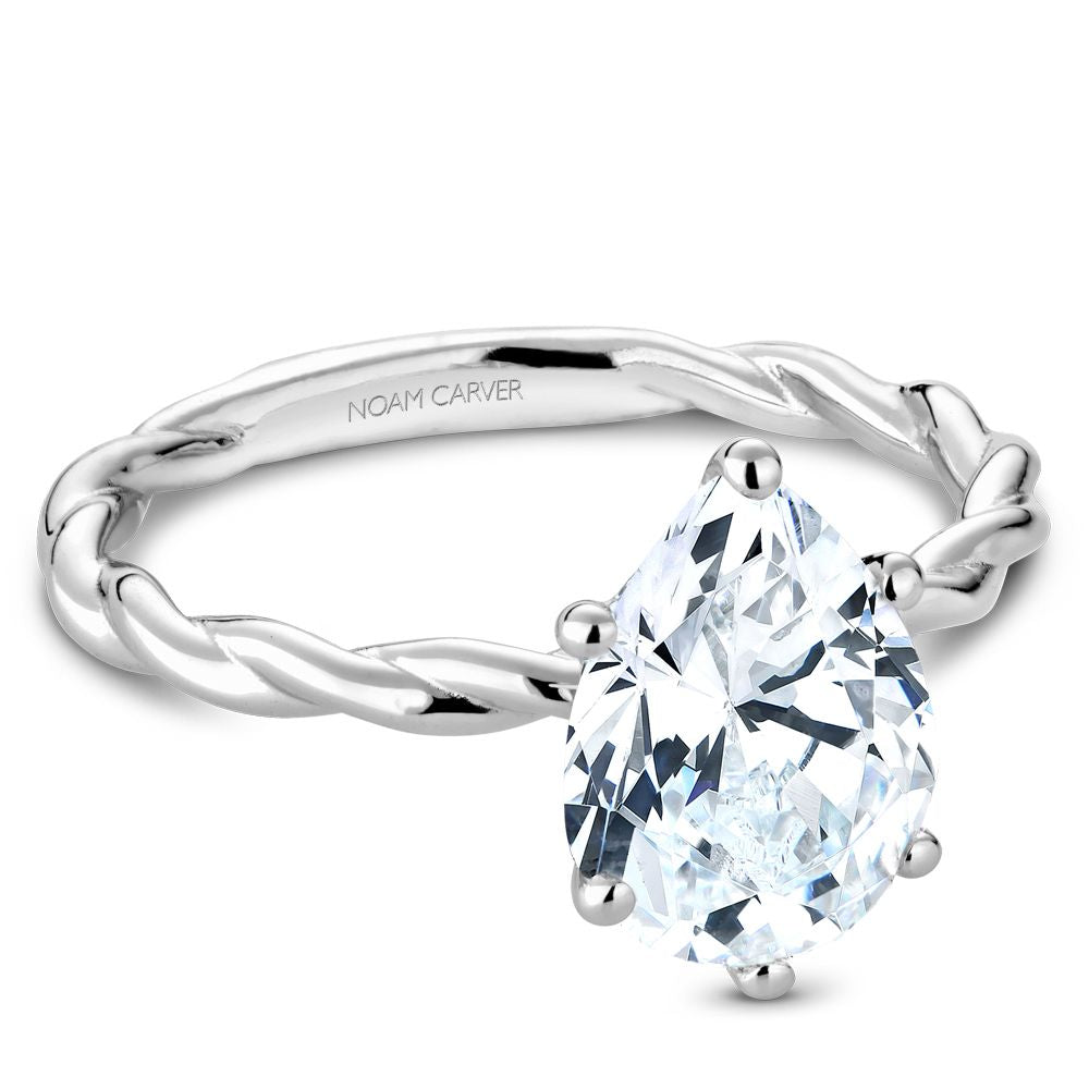 Twisted Band Solitaire Engagement Ring