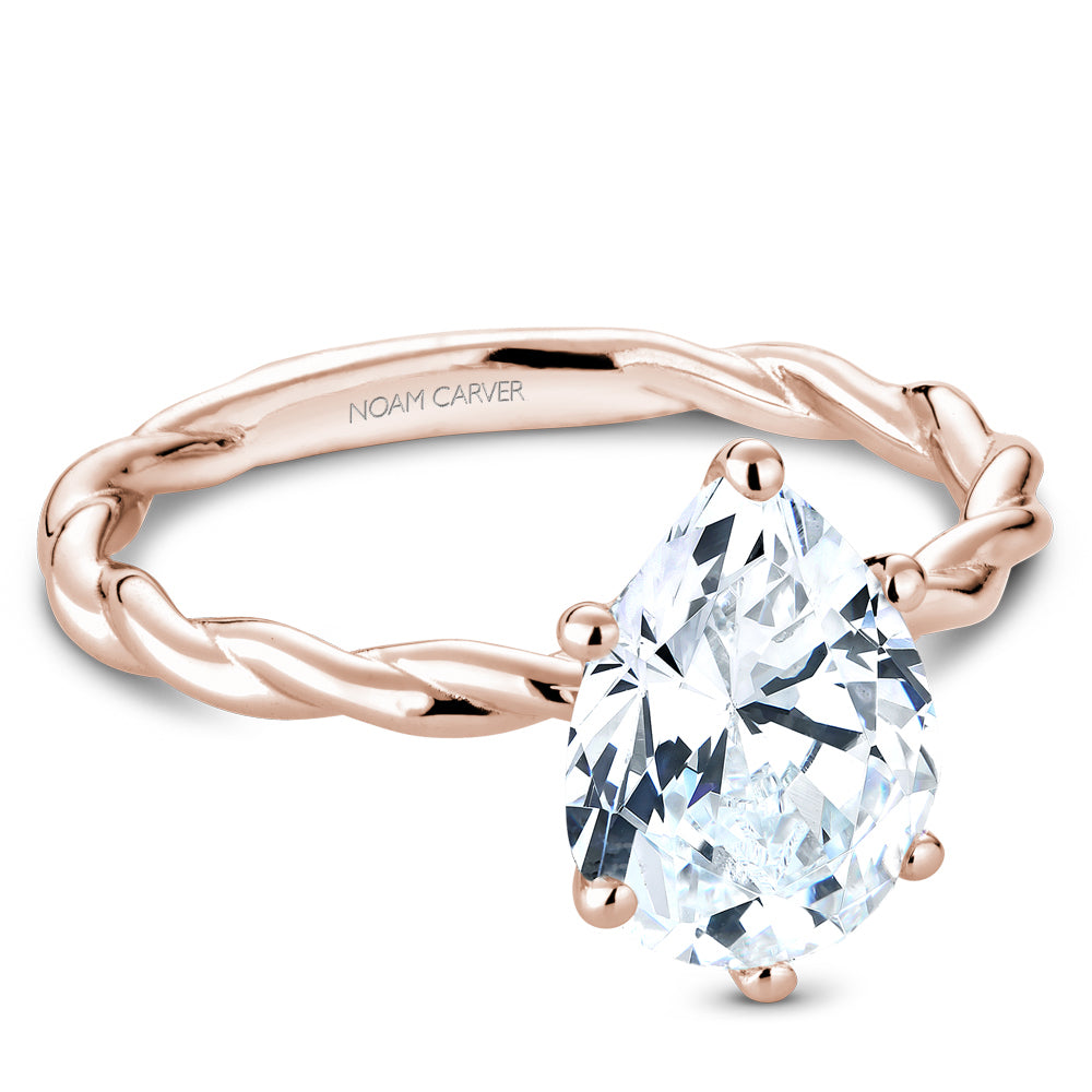 Twisted Band Solitaire Engagement Ring