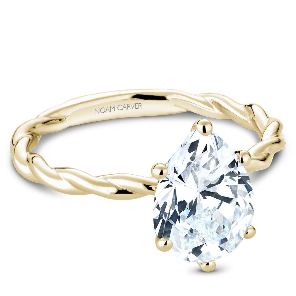 Twisted Band Solitaire Engagement Ring