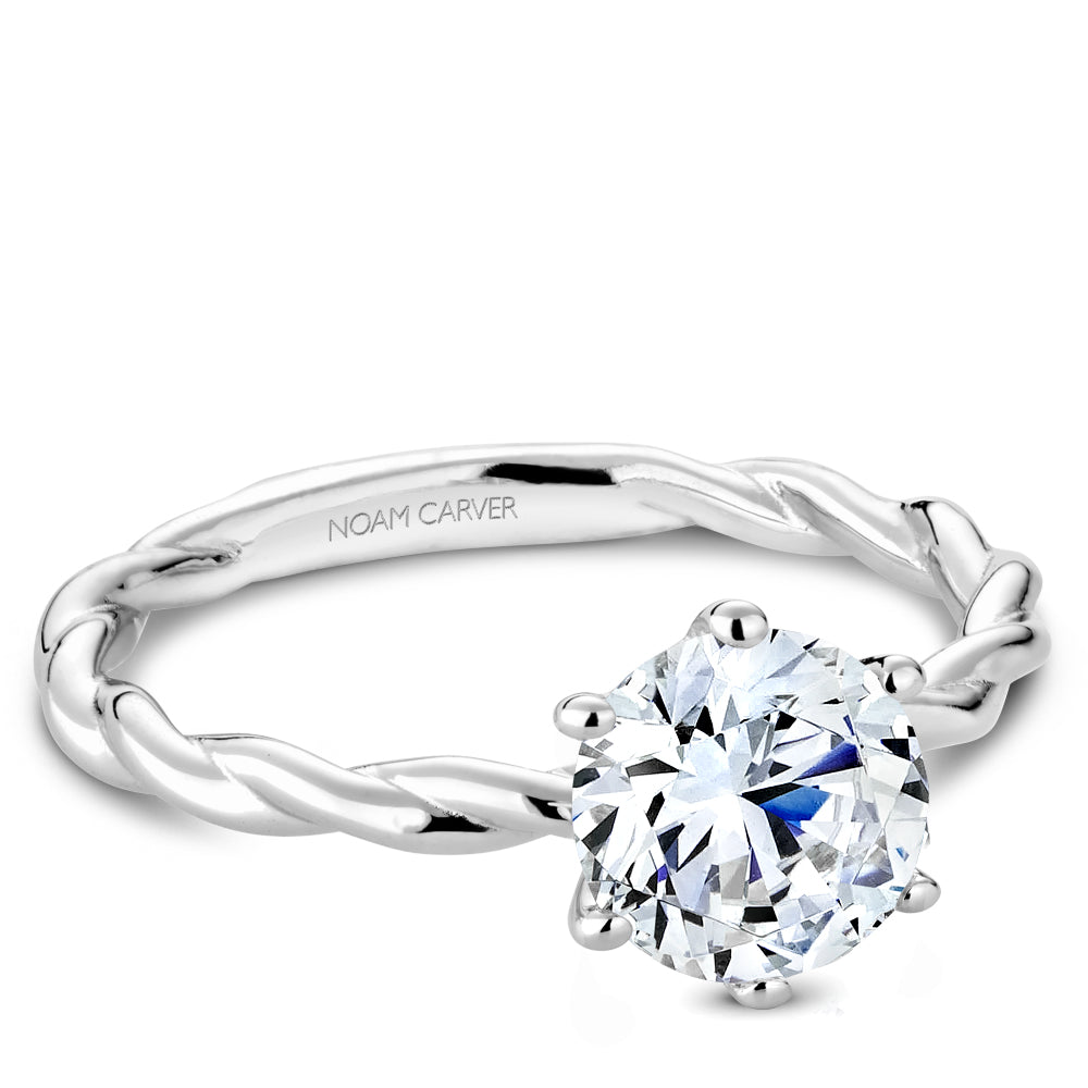 Twisted Band Solitaire Engagement Ring