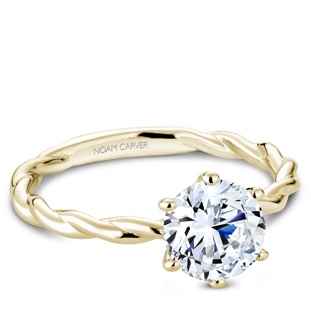 Twisted Band Solitaire Engagement Ring