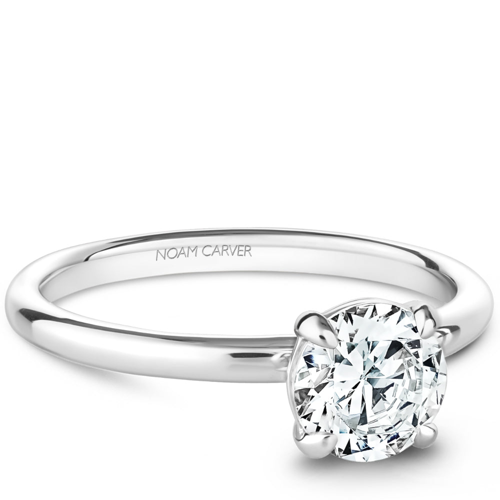 ROSET - Shiloh 7mm Moissanite Engagement Ring - 14K White Gold
