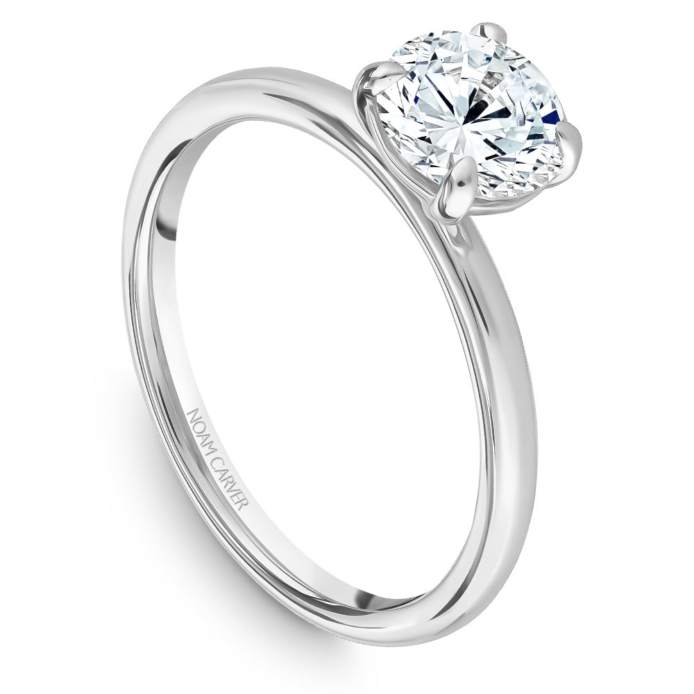 ROSET - Shiloh 7mm Moissanite Engagement Ring - 14K White Gold