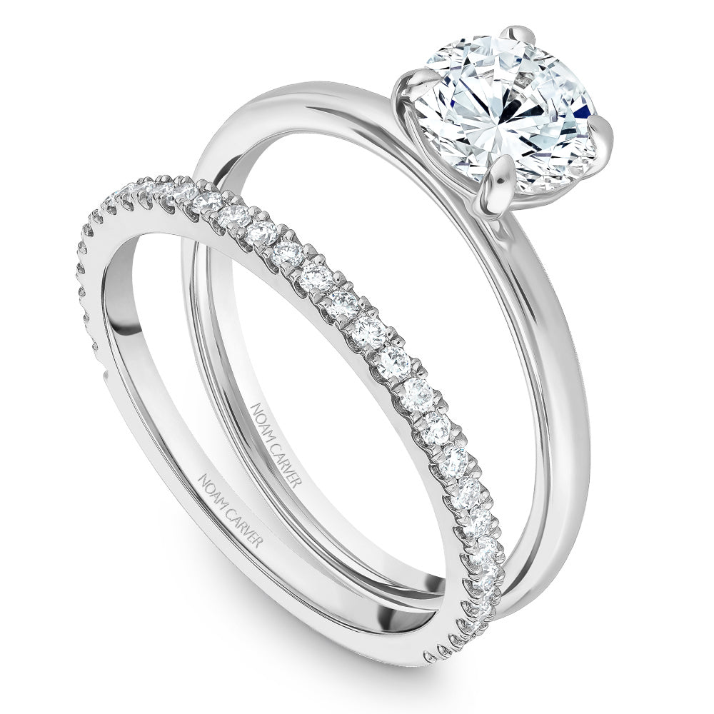 ROSET - Shiloh 7mm Moissanite Engagement Ring - 14K White Gold