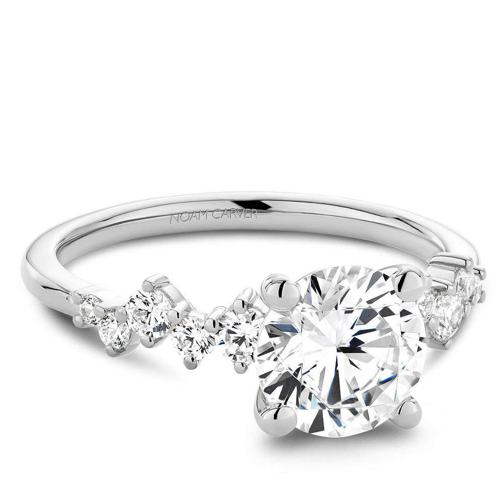 Scattered Diamond Engagement Ring