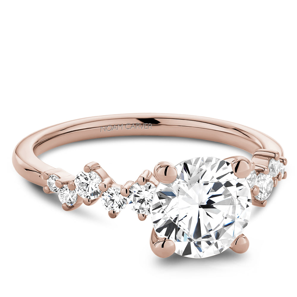 Scattered Diamond Engagement Ring