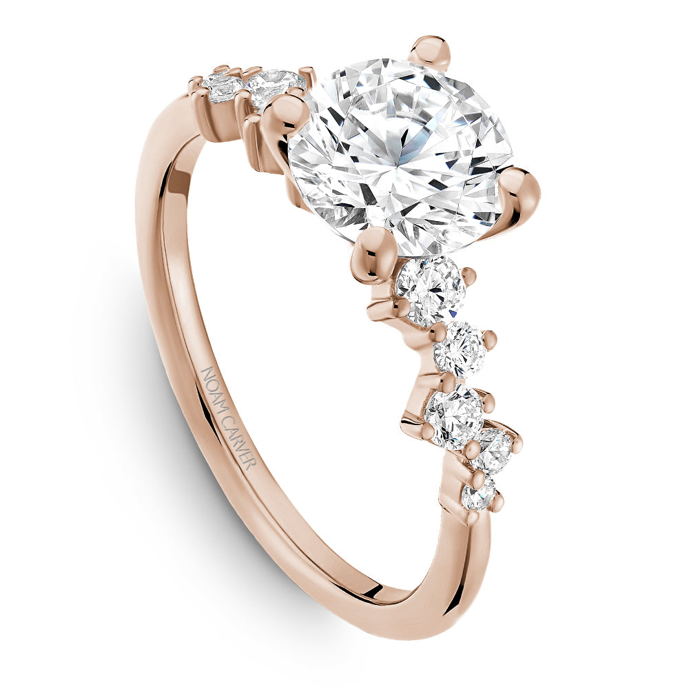 Scattered Diamond Engagement Ring