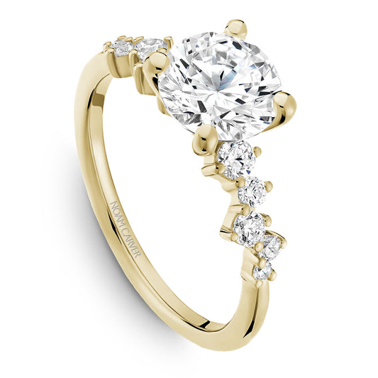 Scattered Diamond Engagement Ring