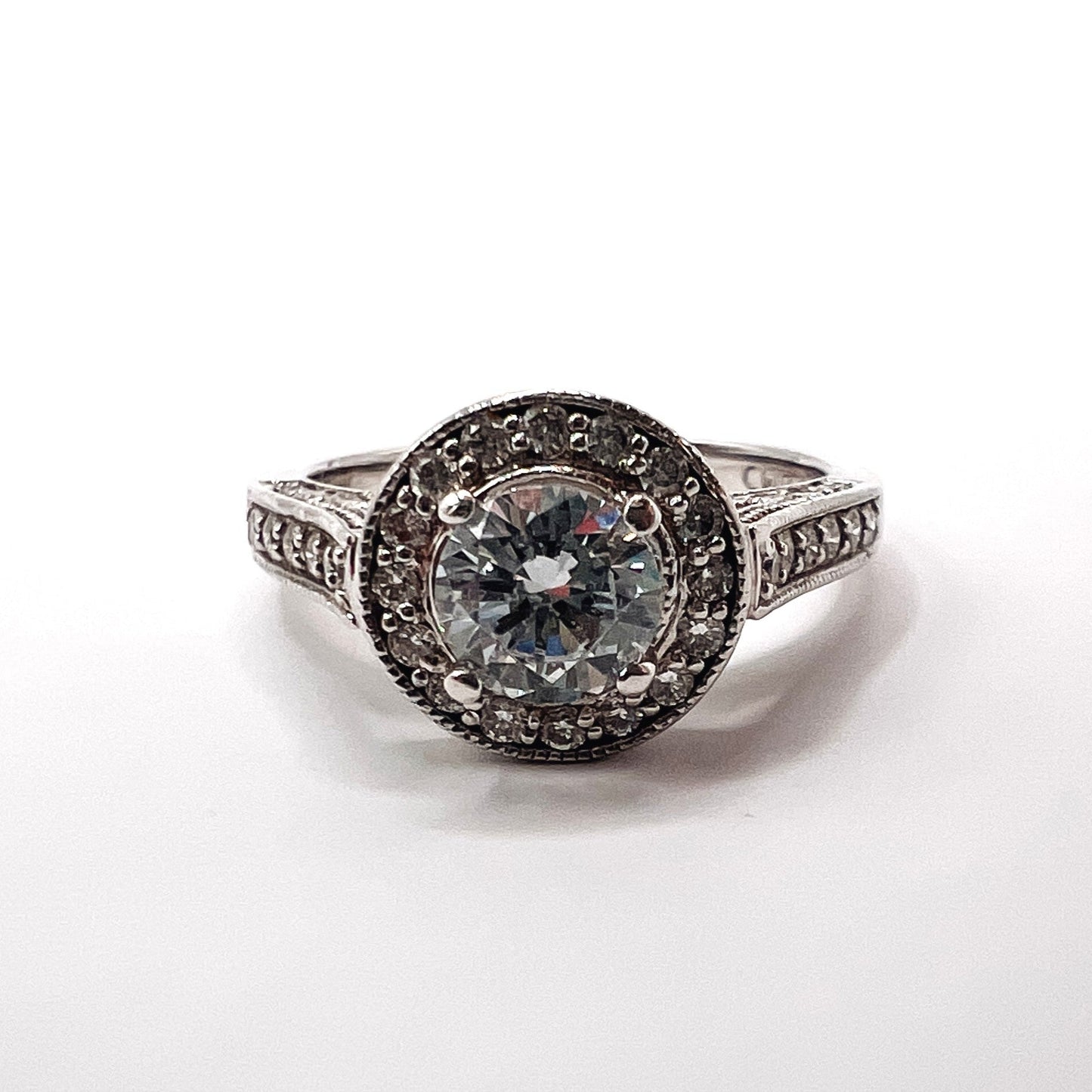 Roset 14K White Gold Engagement Ring BAND2m Roset By Reid