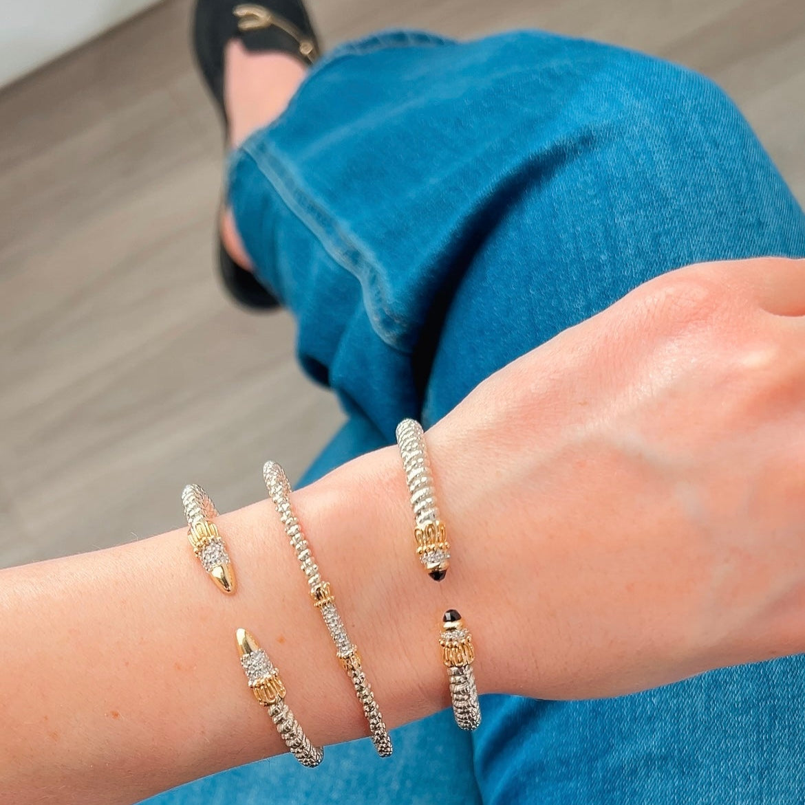 Vahan 14K Gold & Sterling Silver Bracelet with Black Onyx