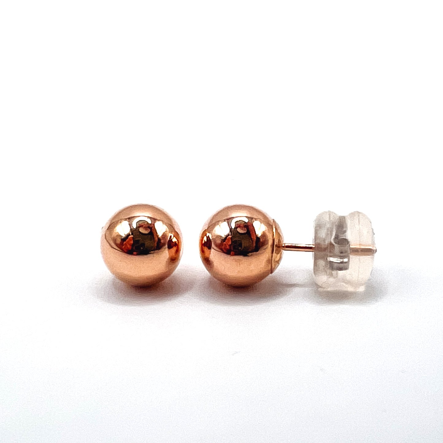 "Zevra" 7mm 14K Gold Ball Earrings