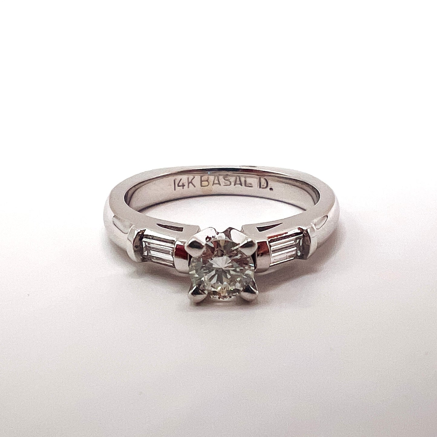Roset 14K White Gold Engagement Ring 52B-BA Roset By Reid