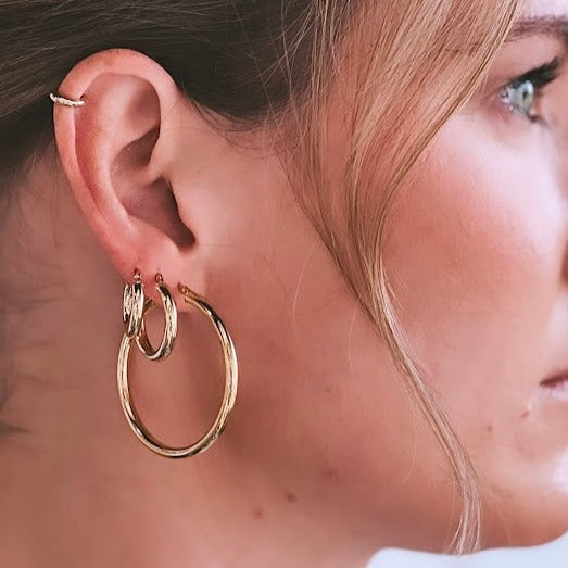 Roset Gold Label - "Rowan" Polished Hoops