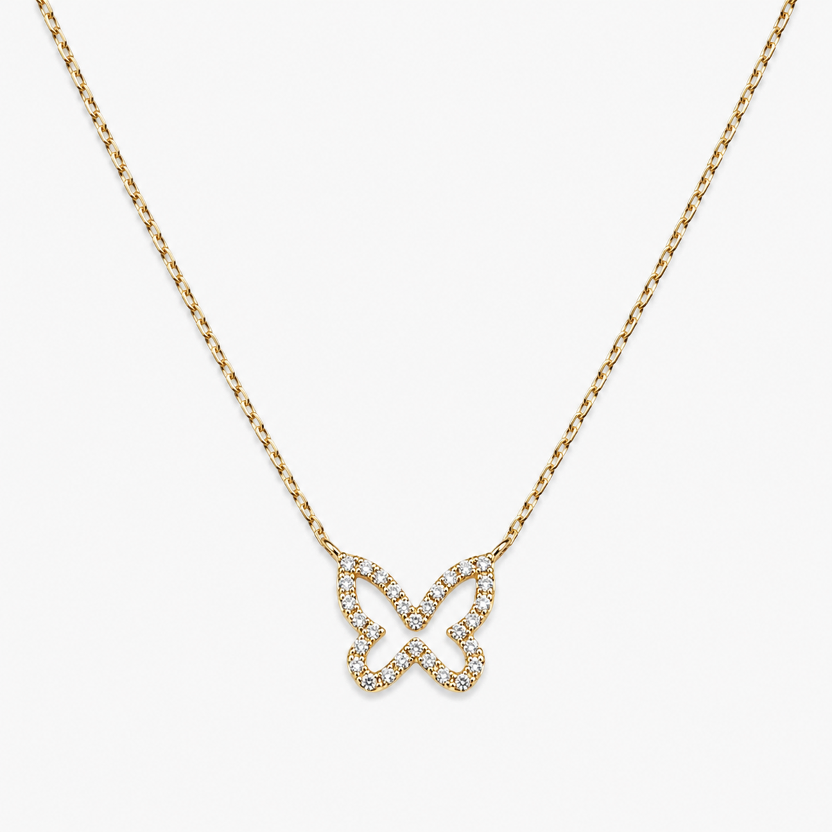 "Vanessa" 18k Gold and Diamond Butterfly Necklace