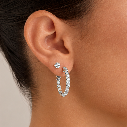 In & Out Huggie Lab Grown Diamond Earrings